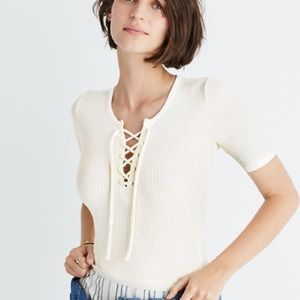 Madewell Ribbed Lace-Up Bodysuit
